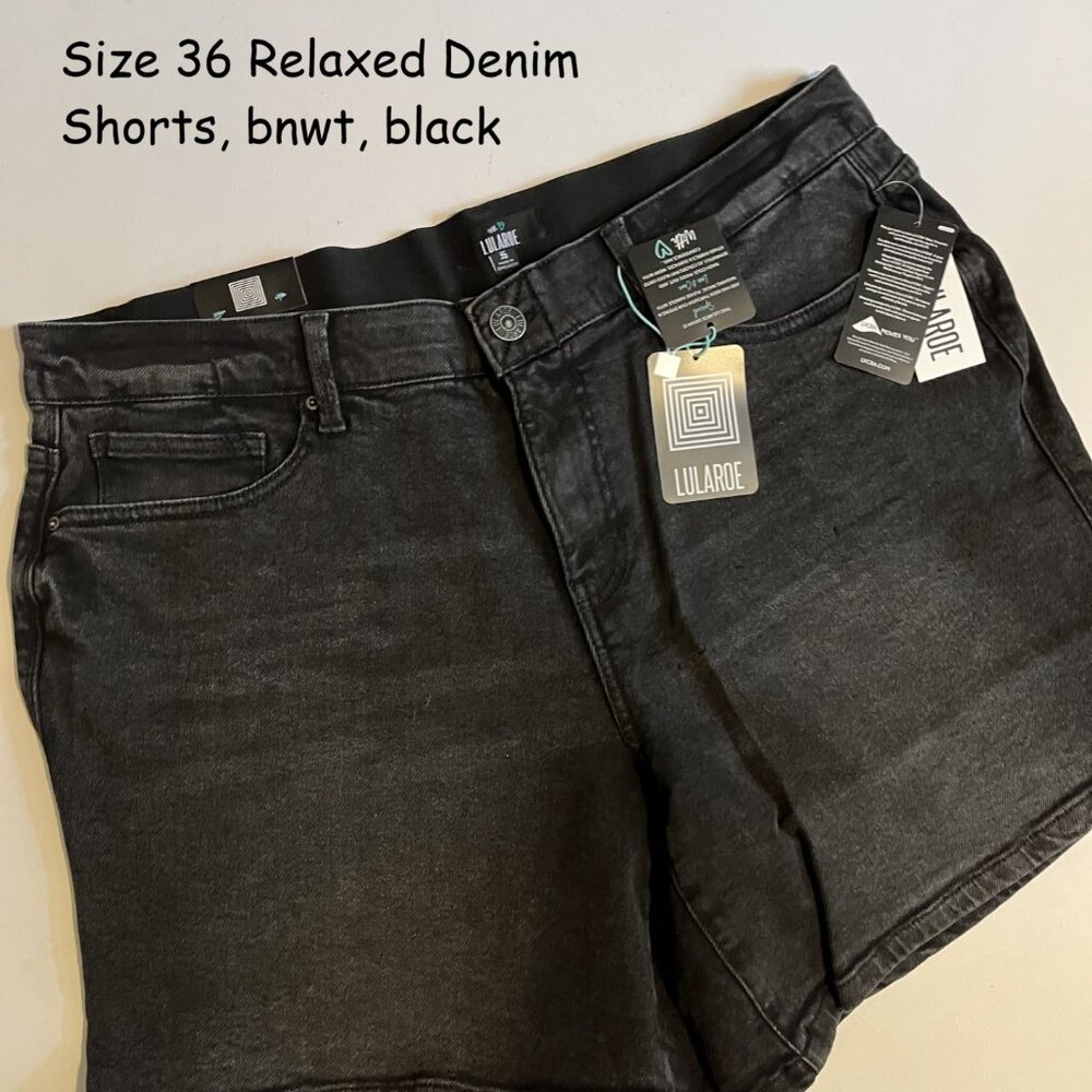 Size 36 Lularoe Relaxed Denim shorts, black
